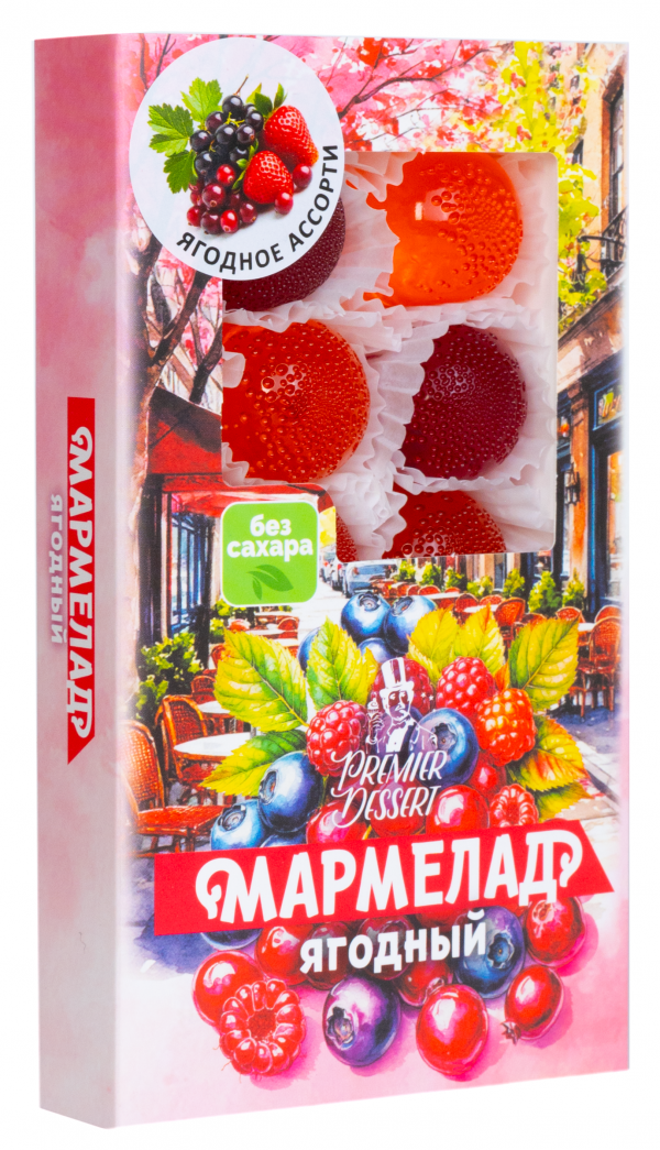 №2 Мармелад Премиум Десерт ЯГОДНЫЙ (клюква, смородина,клубника) 200г в Усолье-сибирском
