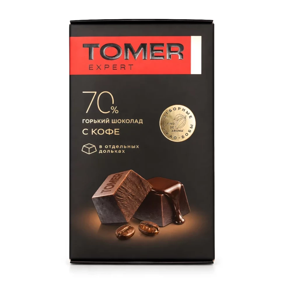  Фабрика Томер  Горький (70%) шоколад с КОФЕ, 90г  в Усолье-сибирском
